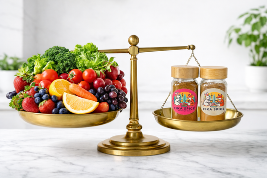 This image is a visual illustration of plant-based variety and is not intended to represent exact quantities or nutritional equivalence.